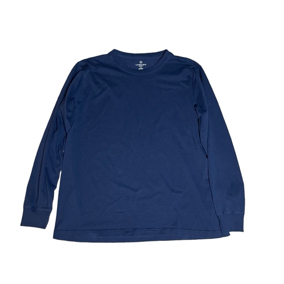 Lands End Super-T Mens Large L Blue Cotton Long Sleeve Crew Neck T-Shirt Casual - Picture 5 of 13